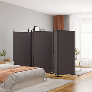 Galleria Design 5-Panel Room Divider Brown 433x180 cm Fabric