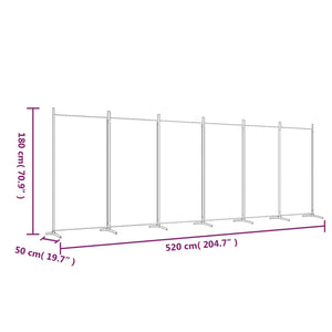 Galleria Design 6-Panel Room Divider Anthracite 520x180 cm Fabric