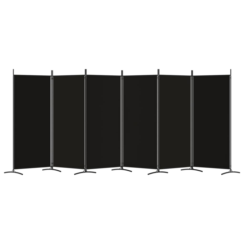 Galleria Design 6-Panel Room Divider Black 520x180 cm Fabric