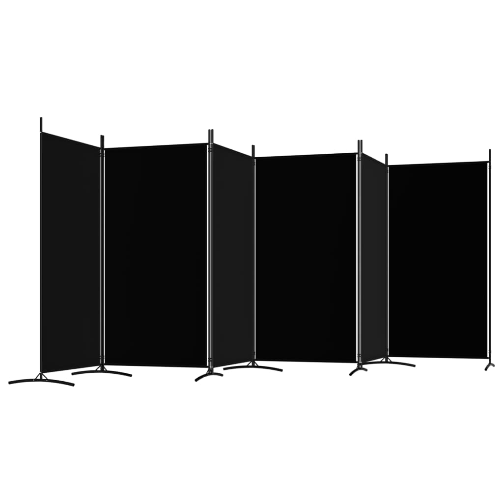 Galleria Design 6-Panel Room Divider Black 520x180 cm Fabric