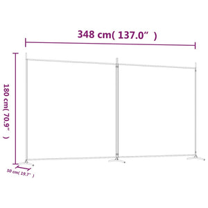 Galleria Design 2-Panel Room Divider Brown 348x180 cm Fabric