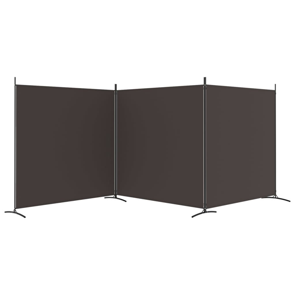 Galleria Design 3-Panel Room Divider Brown 525x180 cm Fabric