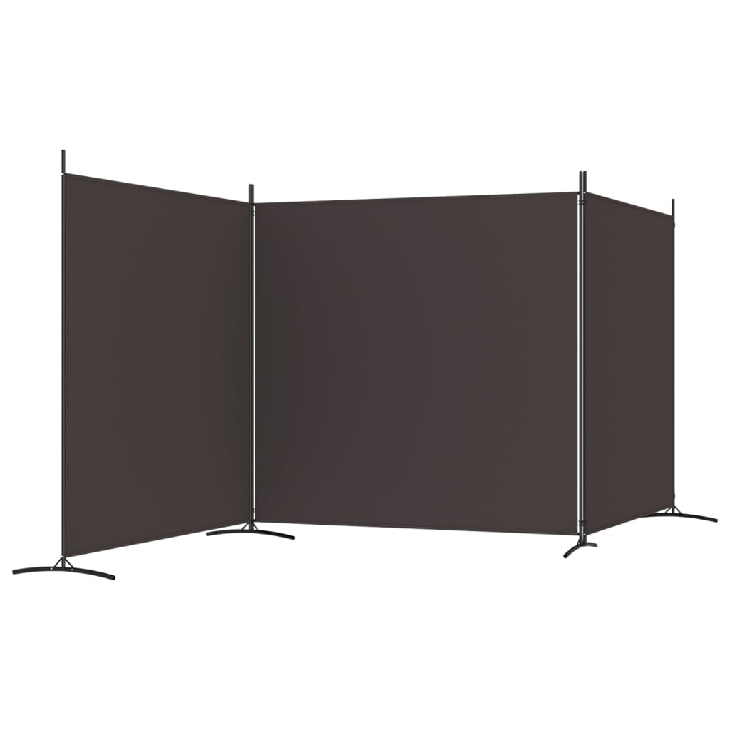 Galleria Design 3-Panel Room Divider Brown 525x180 cm Fabric