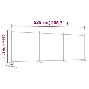 Galleria Design 3-Panel Room Divider Black 525x180 cm Fabric