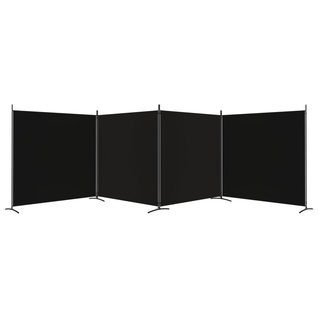 Galleria Design 4-Panel Room Divider Black 698x180 cm Fabric