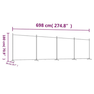 Galleria Design 4-Panel Room Divider Black 698x180 cm Fabric