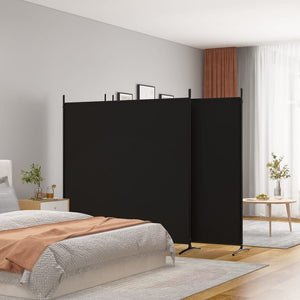 Galleria Design 4-Panel Room Divider Black 698x180 cm Fabric