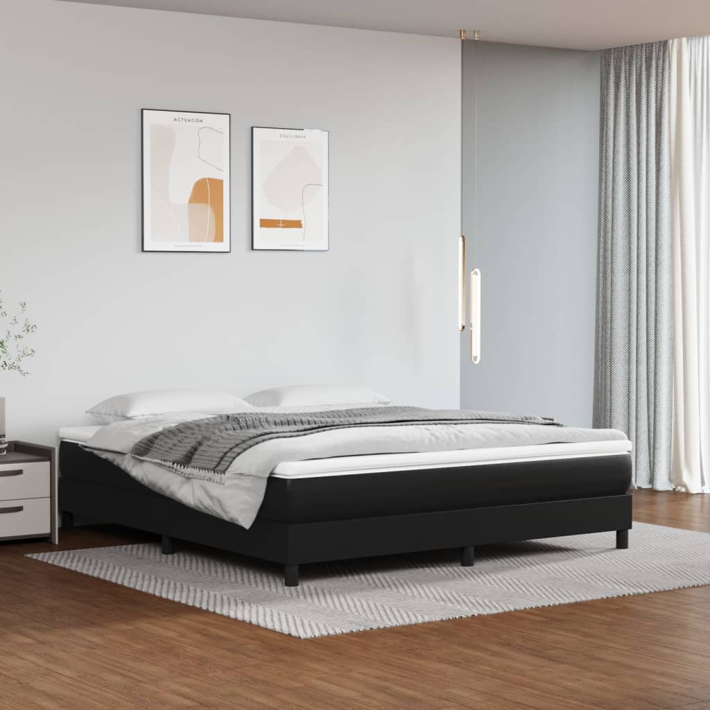Galleria Design Bed Frame without Mattress Black 180x200 cm Super King Faux Leather
