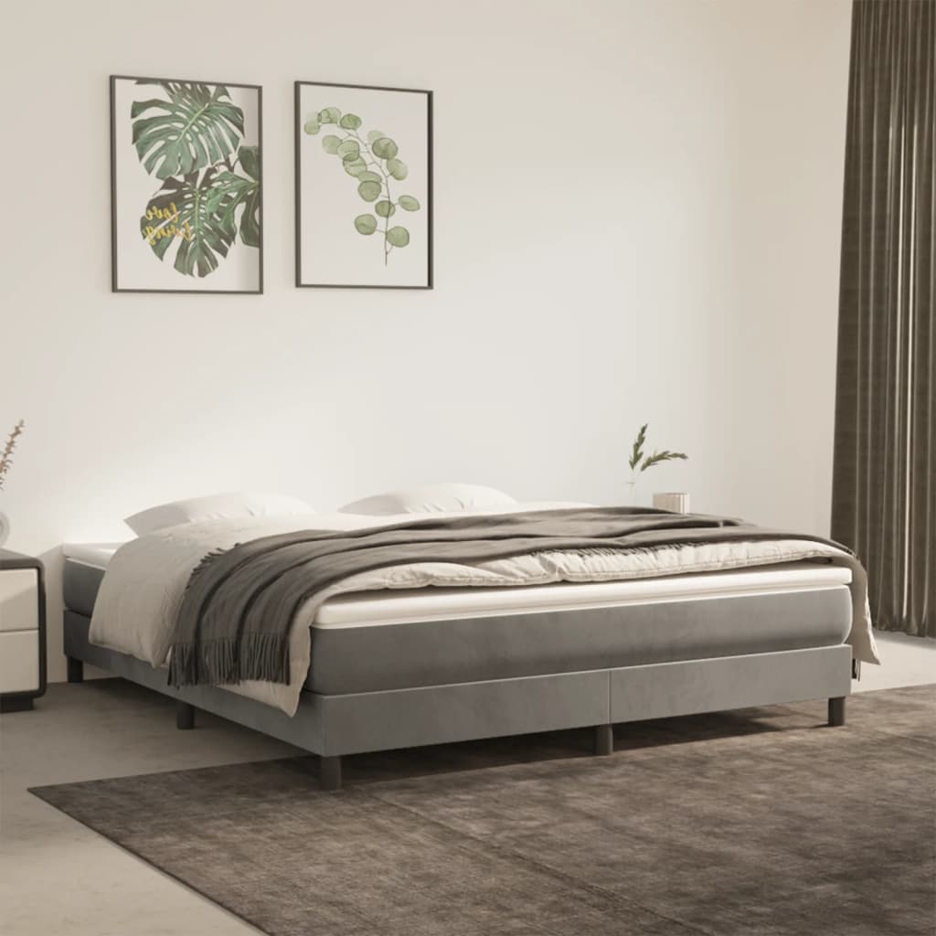 Galleria Design Bed Frame without Mattress Light Grey 180x200 cm Super King Velvet