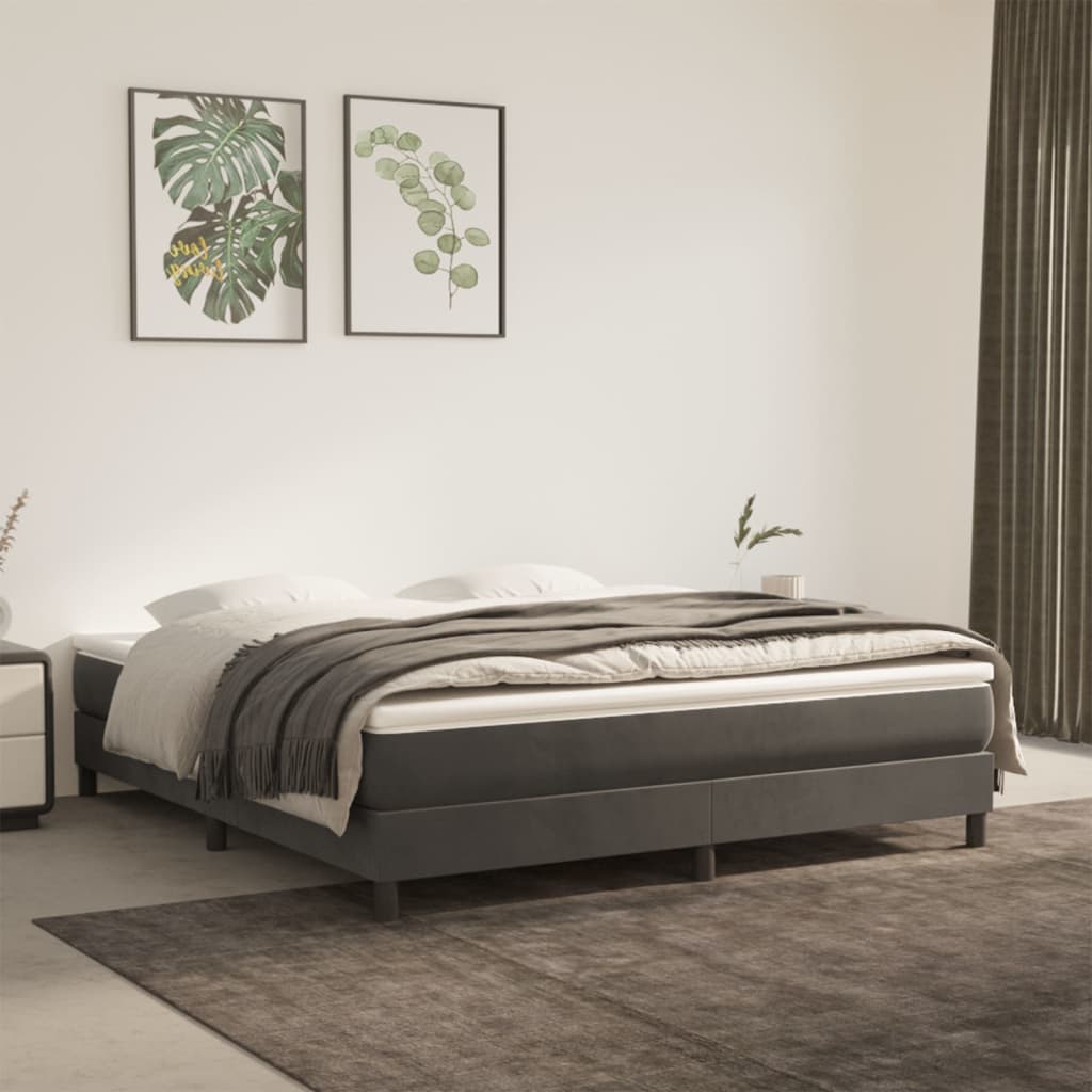 Galleria Design Bed Frame without Mattress Light Grey 180x200 cm Super King Velvet