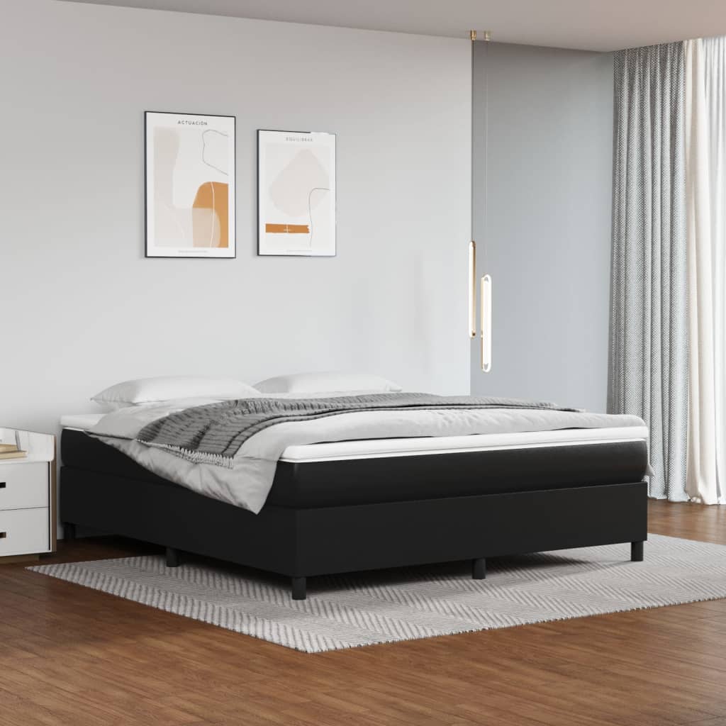 Galleria Design Bed Frame without Mattress Black 180x200 cm Super King Faux Leather