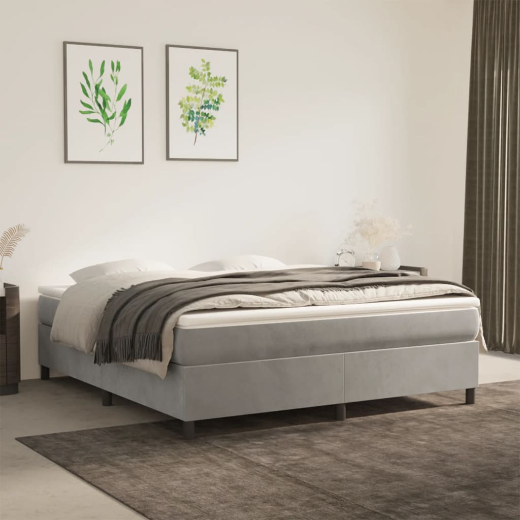 Galleria Design Bed Frame without Mattress Light Grey 180x200 cm Super King Velvet