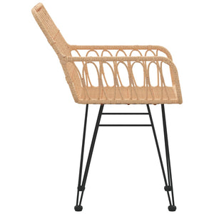 Galleria Design Garden Chairs 2 pcs with Armrest Black 56x64x80 cm PE Rattan