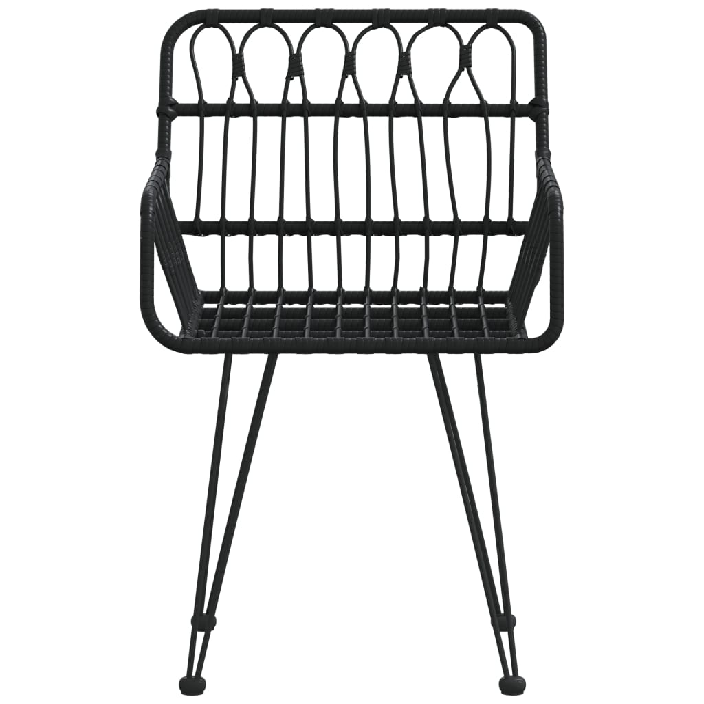 Galleria Design Garden Chairs 2 pcs with Armrest Black 56x64x80 cm PE Rattan