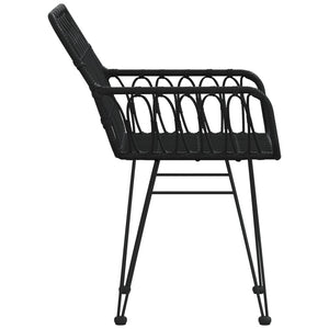 Galleria Design Garden Chairs 2 pcs with Armrest Black 56x64x80 cm PE Rattan