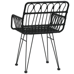 Galleria Design Garden Chairs 2 pcs with Armrest Black 56x64x80 cm PE Rattan