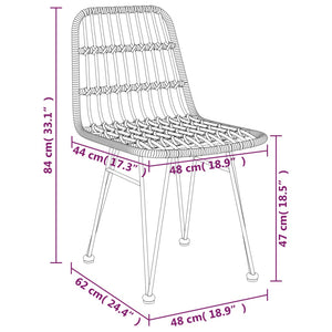 Galleria Design Garden Chairs 2 pcs Black 48x62x84 cm PE Rattan