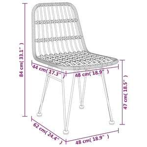 Galleria Design Garden Chairs 2 pcs Black 48x62x84 cm PE Rattan