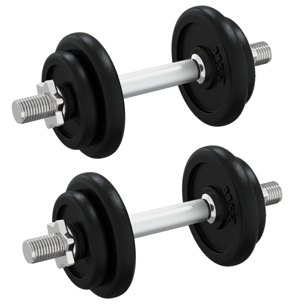 Galleria Design Dumbbell with Plates Set 40 kg Cast Iron & Chrome Plated Steel