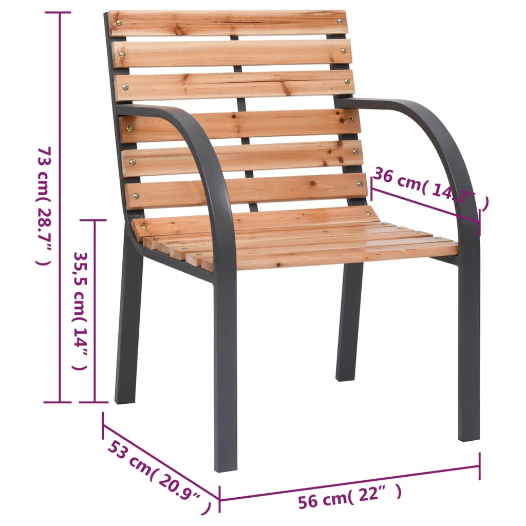 Galleria Design Garden Chairs 2 pcs Solid Wood Fir