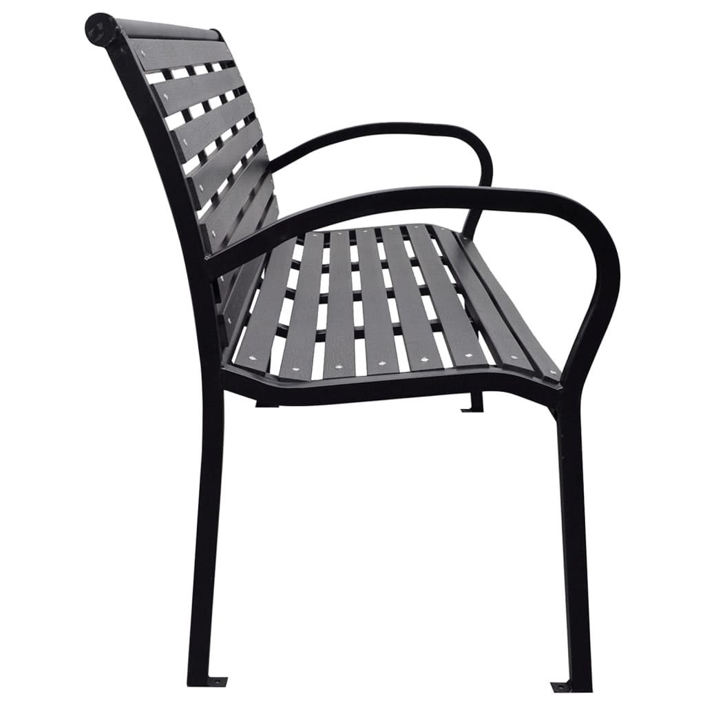 Galleria Design Garden Bench Black 116 cm Steel and WPC