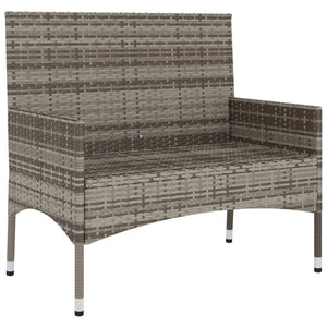 Galleria Design 2-Seater Garden Bench with Cushions Black Poly Rattan