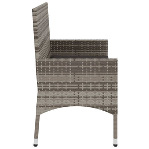 Galleria Design 2-Seater Garden Bench with Cushions Black Poly Rattan