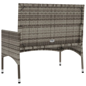 Galleria Design 2-Seater Garden Bench with Cushions Black Poly Rattan