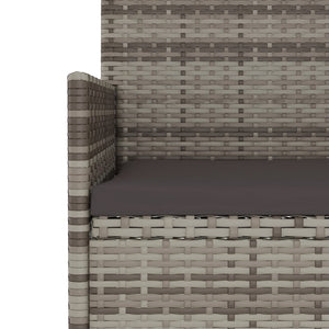 Galleria Design 2-Seater Garden Bench with Cushions Black Poly Rattan