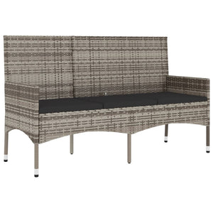 Galleria Design 4 Piece Garden Lounge Set with Cushions Black Poly Rattan
