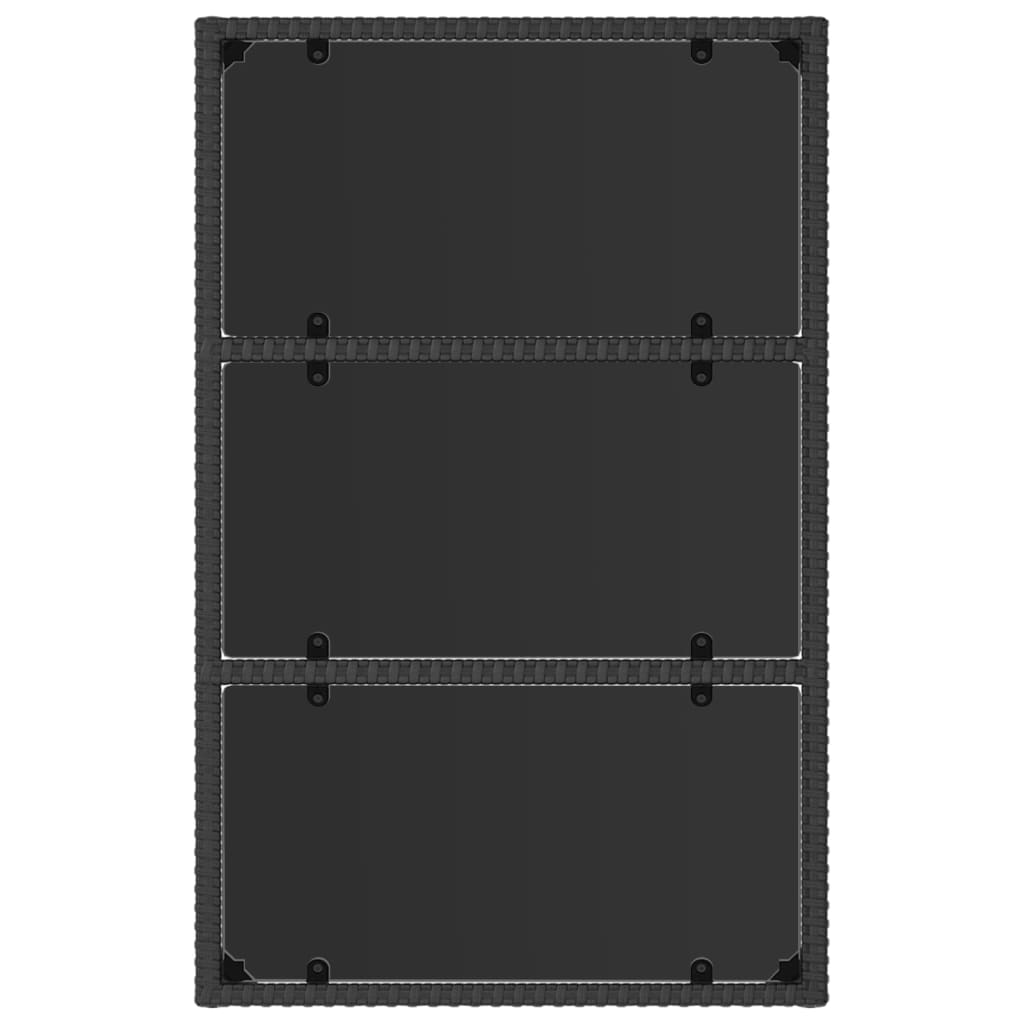 Galleria Design 4 Piece Garden Lounge Set with Cushions Black Poly Rattan