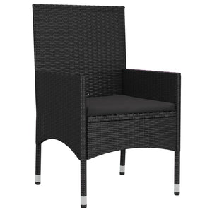 Galleria Design 4 Piece Garden Lounge Set with Cushions Black Poly Rattan