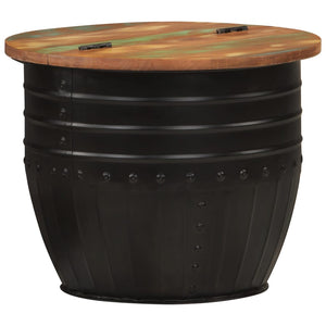 Galleria Design Coffee Table Black 50x39.5 cm Solid Wood Reclaimed