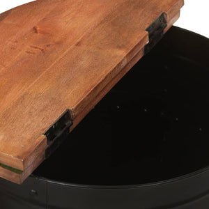 Galleria Design Coffee Table Black 50x39.5 cm Solid Wood Reclaimed