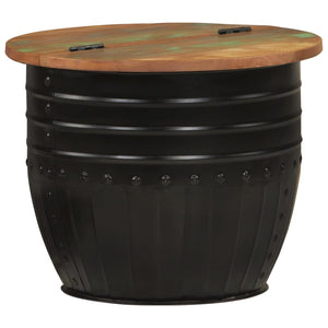 Galleria Design Coffee Table Black 50x39.5 cm Solid Wood Reclaimed