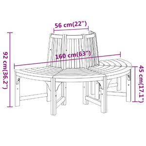 Galleria Design Half Round Tree Bench Ø160 cm Solid Wood Eucalyptus