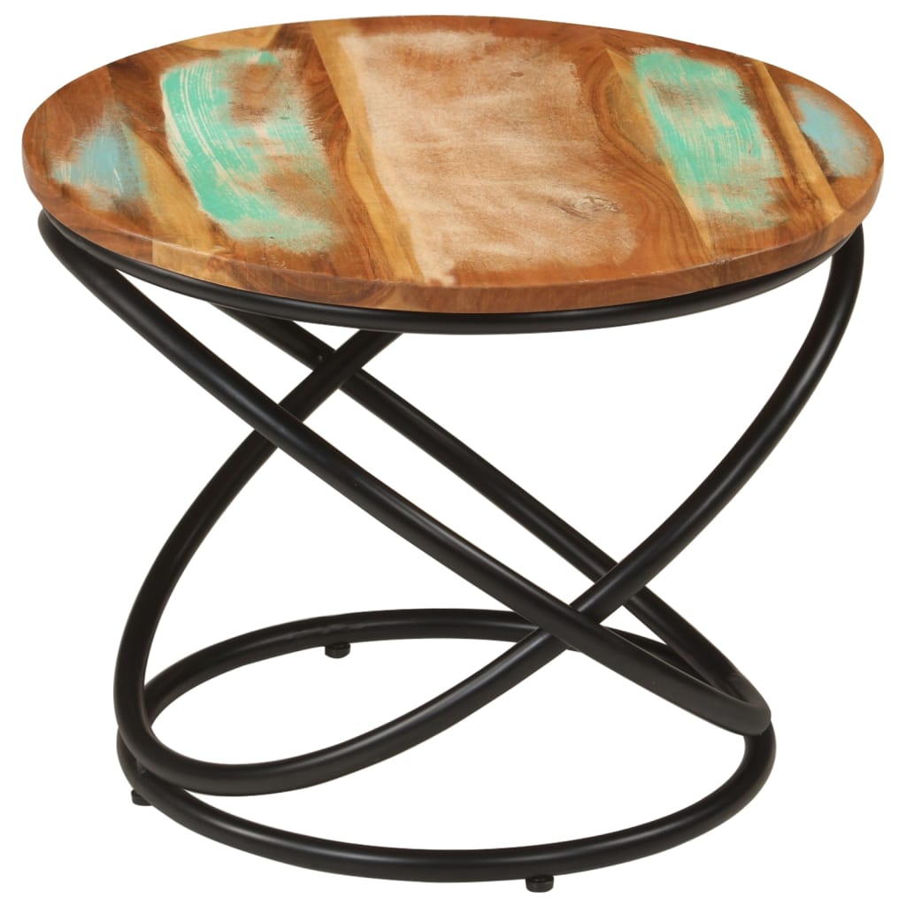 Galleria Design Coffee Table Ø50x40 cm Solid Wood Reclaimed and Steel