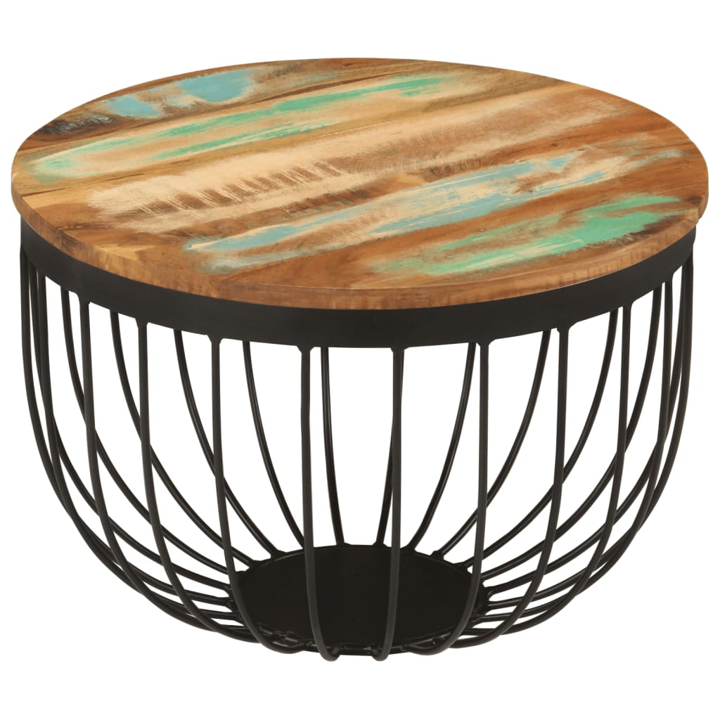 Galleria Design Coffee Table Ø50x35 cm Solid Wood Reclaimed and Steel