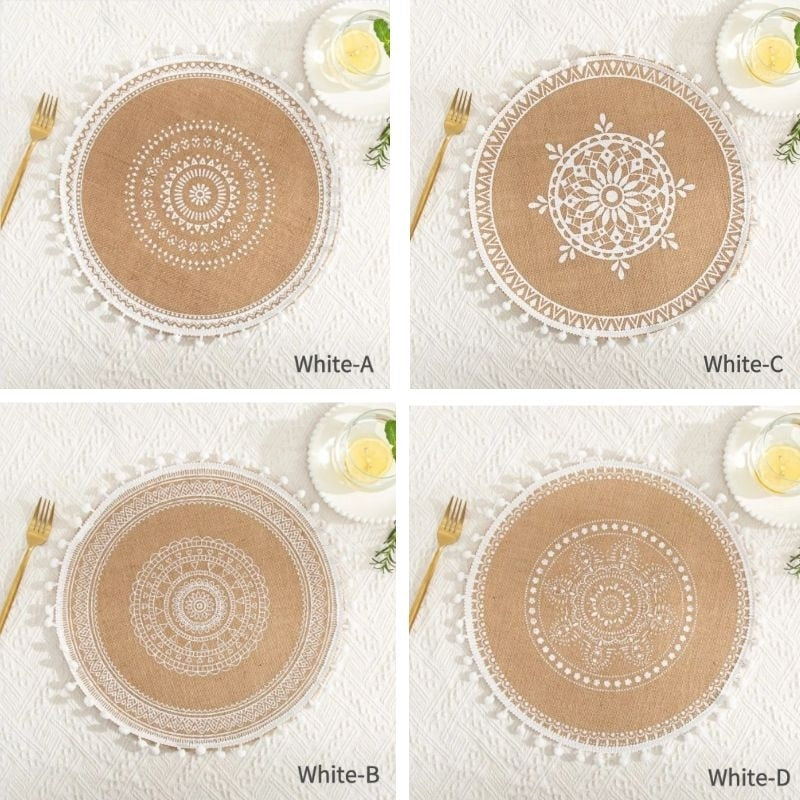 Table Placemat Handmade Weave Non-slip Placemat Coaster